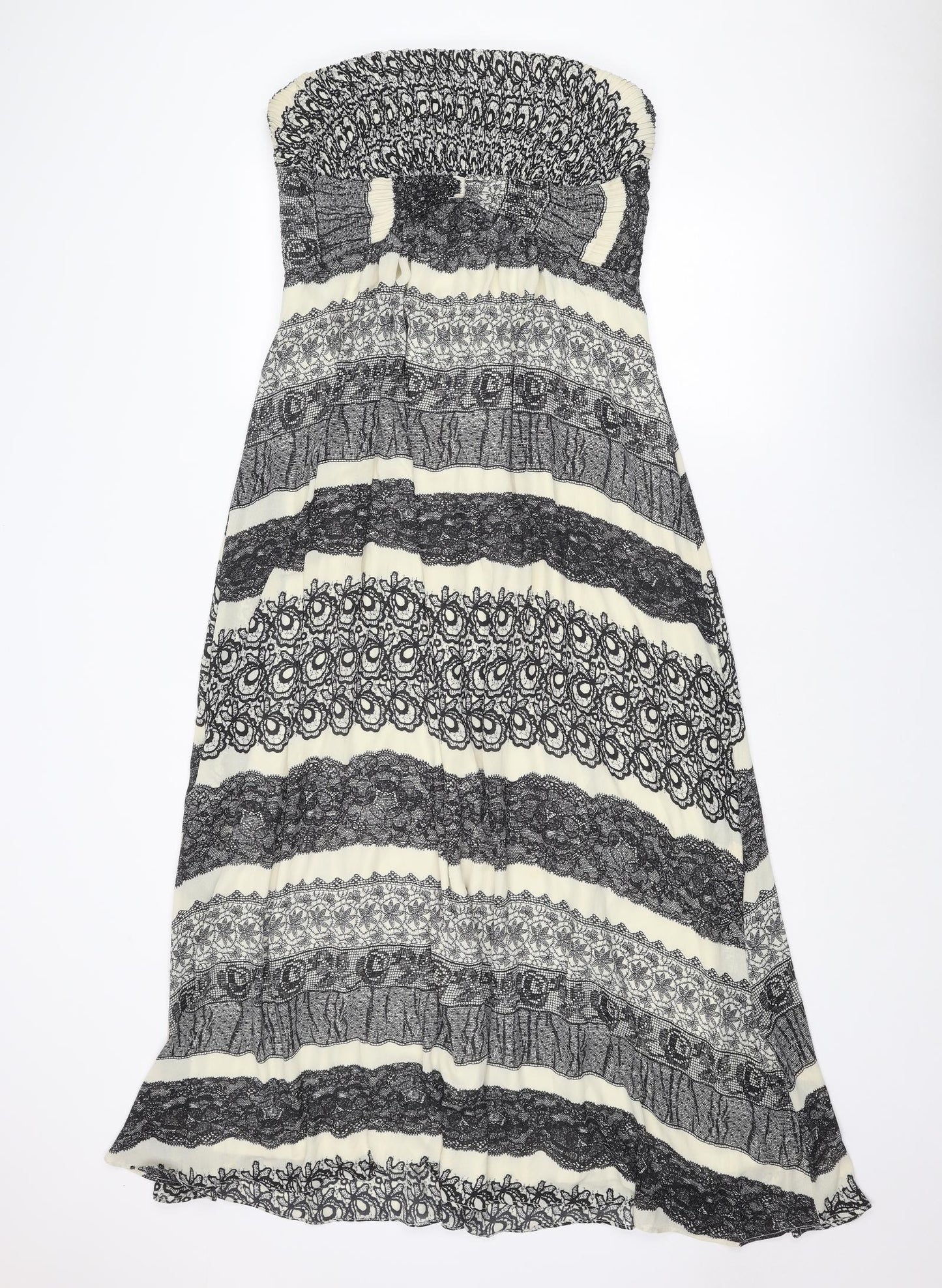 Simply Be Womens Black Geometric Polyester A-Line Size 16 Off the Shoulder Pullover