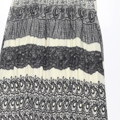 Simply Be Womens Black Geometric Polyester A-Line Size 16 Off the Shoulder Pullover