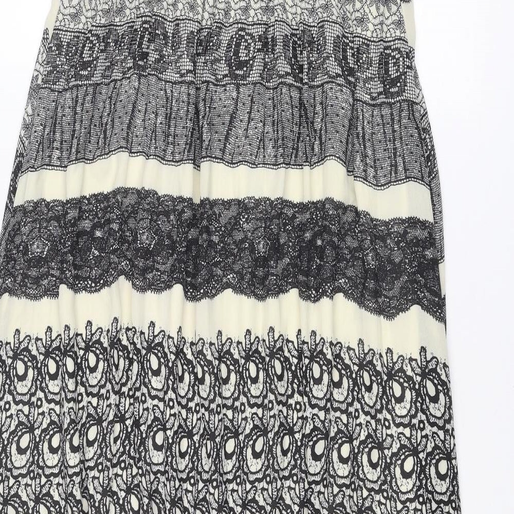 Simply Be Womens Black Geometric Polyester A-Line Size 16 Off the Shoulder Pullover