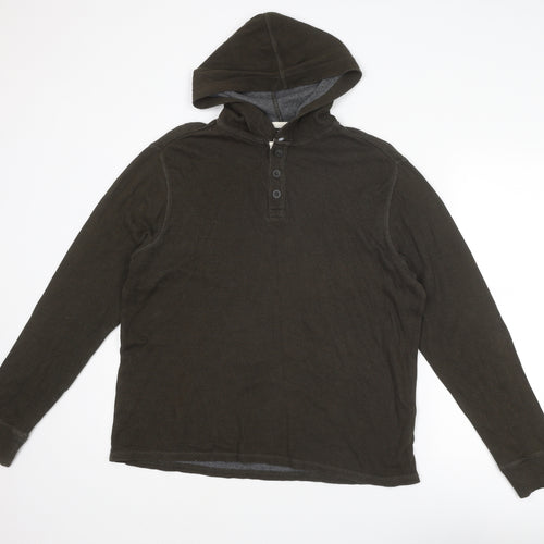 G.H.BASS. Mens Green Cotton Pullover Hoodie Size M