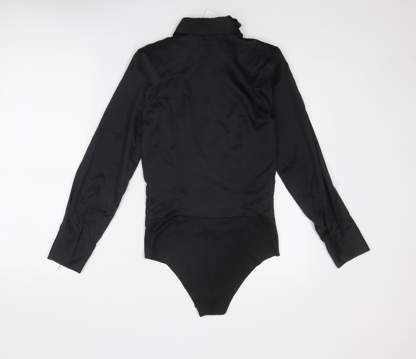 Zara Womens Black Polyester Bodysuit One-Piece Size XS Button