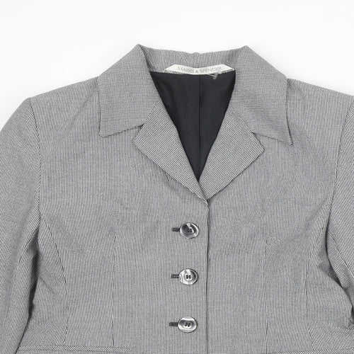 Marks and Spencer Womens Grey Polyester Jacket Blazer Size 10