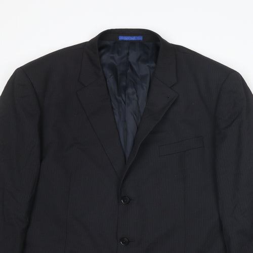 NEXT Mens Black Striped Wool Jacket Suit Jacket Size 44 Regular