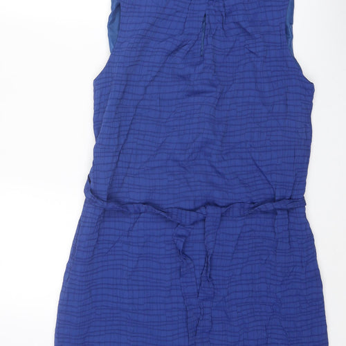 Country Casuals Womens Blue Striped Polyester Mini Size 16 Round Neck Zip