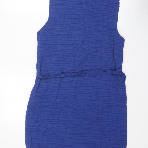 Country Casuals Womens Blue Striped Polyester Mini Size 16 Round Neck Zip