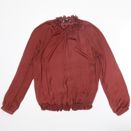 Second Female Womens Red Polyester Basic Blouse Size XS Mock Neck