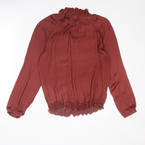 Second Female Womens Red Polyester Basic Blouse Size XS Mock Neck