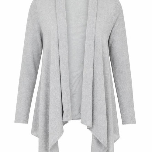 Pomodoro Womens Silver V-Neck Polyamide Cardigan Jumper Size 10 - Waterfall design