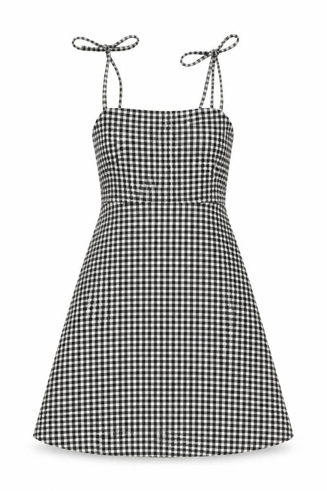 Front view of Divided by H&M women’s black geometric polyester a-line size 2xs square neck pullover