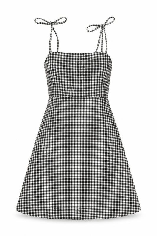 Front view of Divided by H&M women’s black geometric polyester a-line size 2xs square neck pullover