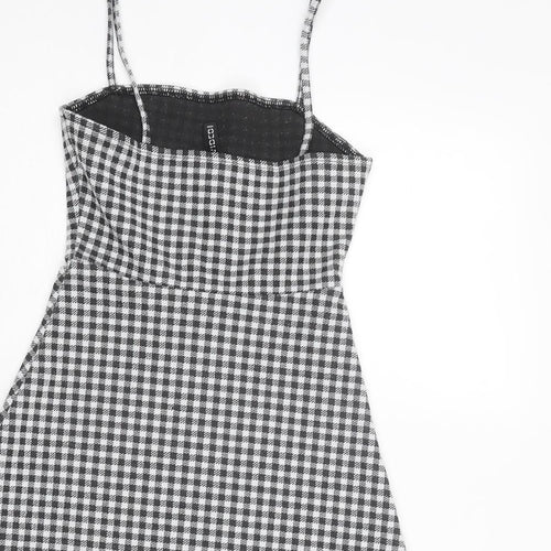 Divided by H&M Womens Black Geometric Polyester A-Line Size 2XS Square Neck Pullover