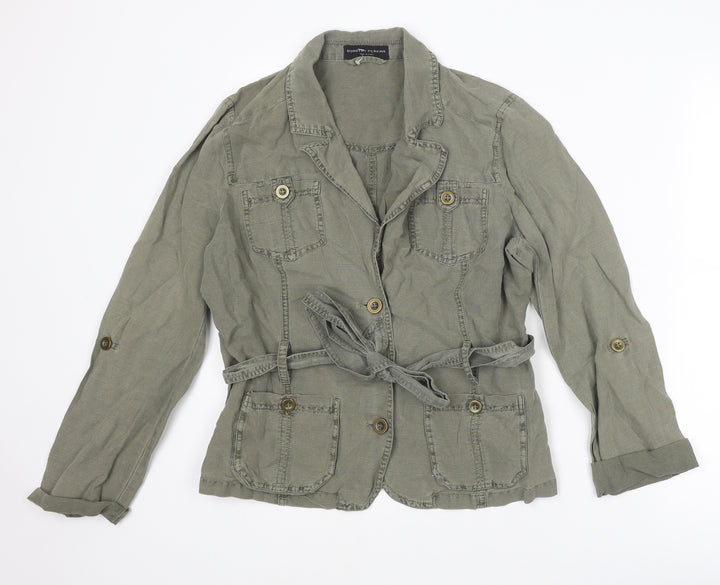 Dorothy Perkins Womens Green Jacket Size 14 Button