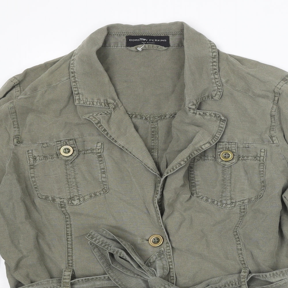 Dorothy Perkins Womens Green Jacket Size 14 Button