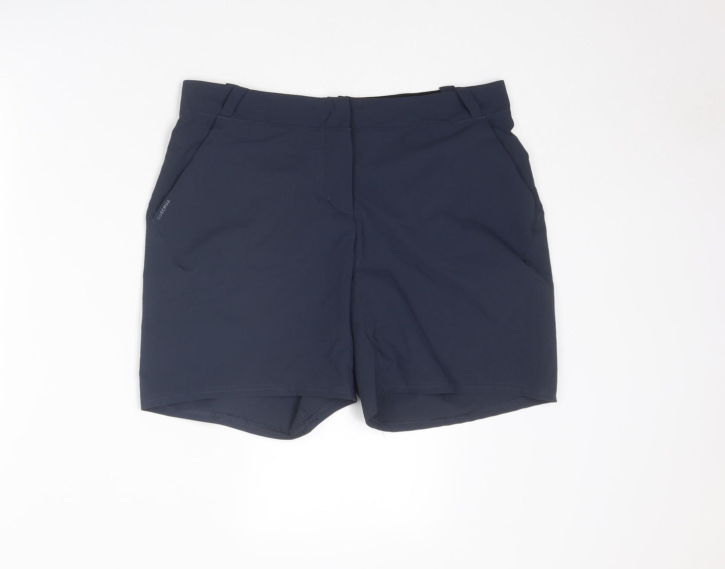 Quechua Womens Blue Polyester Athletic Shorts Size 32 in L6 in Regular Zip