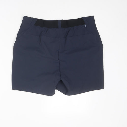 Quechua Womens Blue Polyester Athletic Shorts Size 32 in L6 in Regular Zip