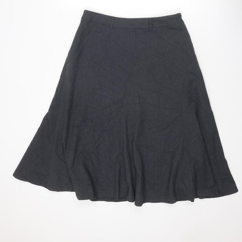Country Club Womens Grey Polyester Swing Skirt Size 12 Zip