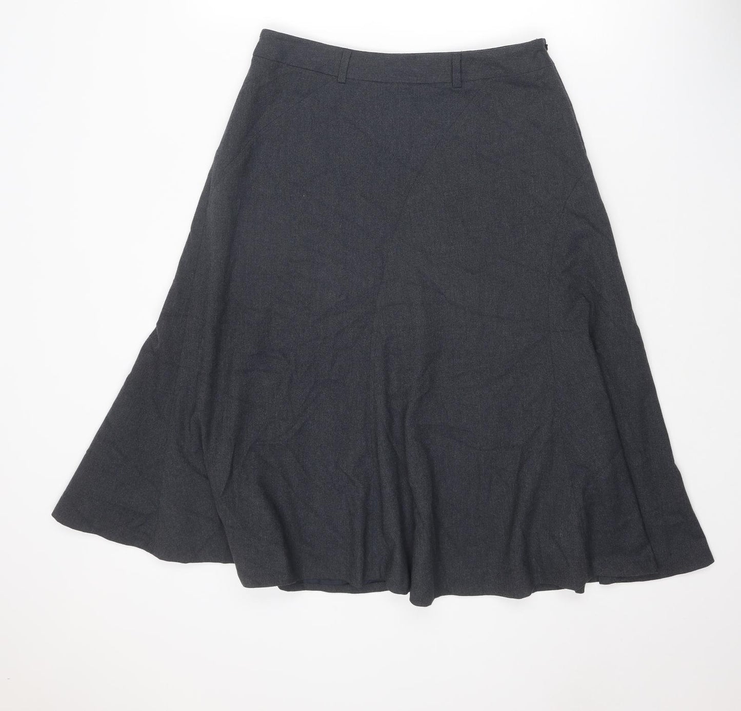 Country Club Womens Grey Polyester Swing Skirt Size 12 Zip