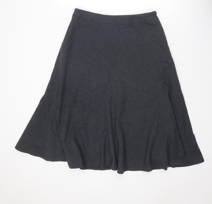 Country Club Womens Grey Polyester Swing Skirt Size 12 Zip
