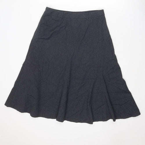 Country Club Womens Grey Polyester Swing Skirt Size 12 Zip