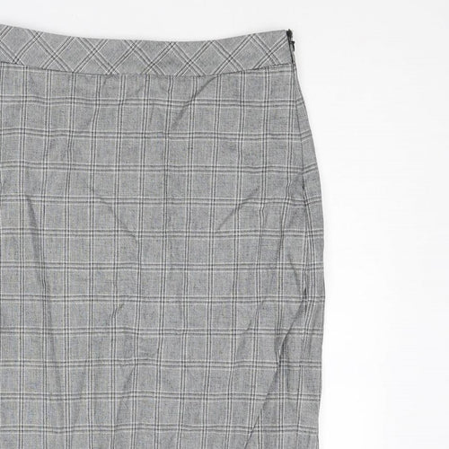 Banana Republic Womens Grey Plaid Cotton Straight & Pencil Skirt Size 28 in Zip - Wrap Style