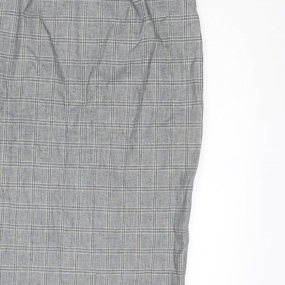 Banana Republic Womens Grey Plaid Cotton Straight & Pencil Skirt Size 28 in Zip - Wrap Style