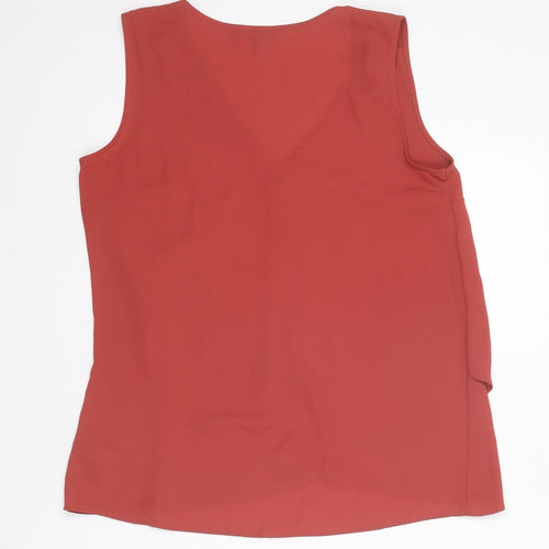 NEXT Womens Red Polyester Basic Tank Size 12 V-Neck