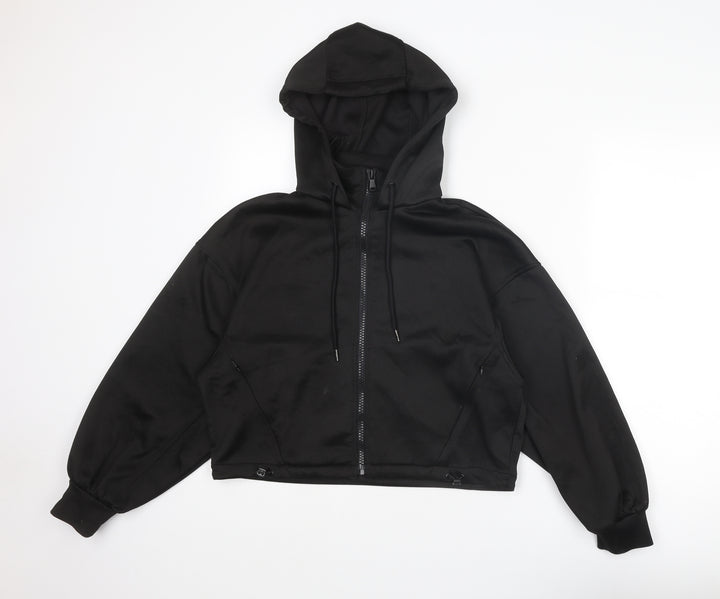 Zara Womens Black Polyester Full Zip Hoodie Size XS Zip
