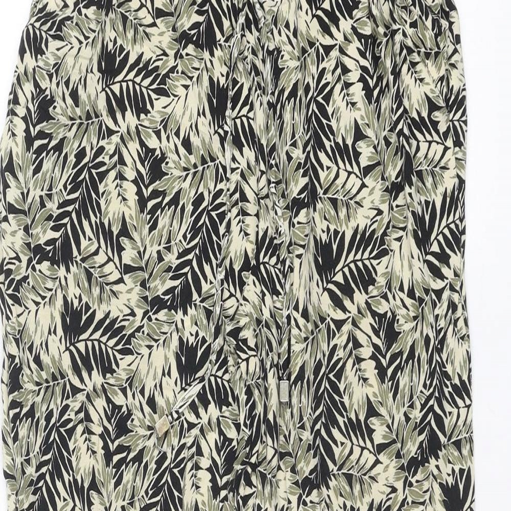 Dorothy Perkins Womens Multicoloured Geometric Viscose Jogger Trousers Size 6 L29 in Regular Drawstring