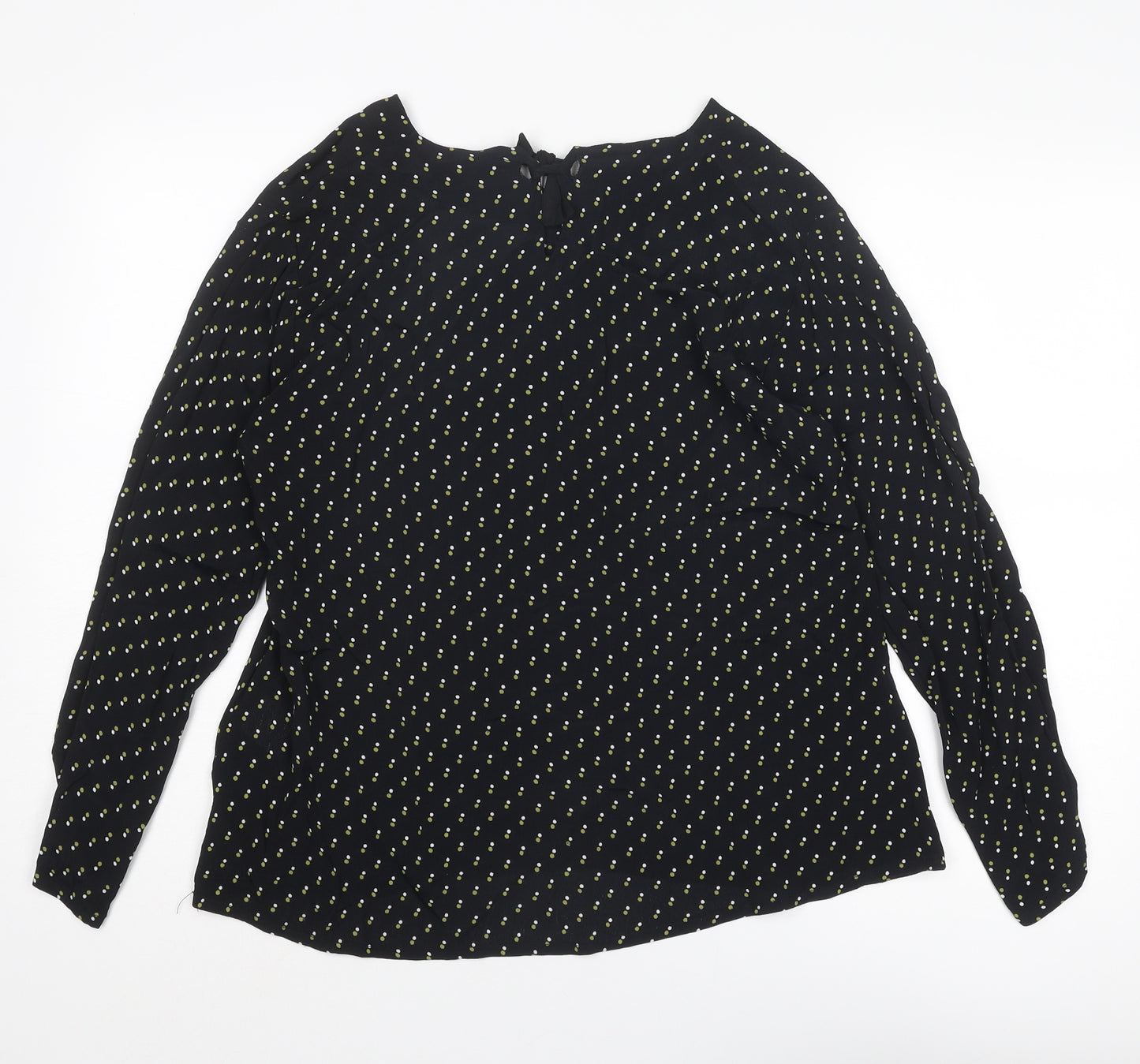 Masai Womens Black Geometric Viscose Basic Blouse Size M Boat Neck
