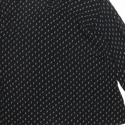 Masai Womens Black Geometric Viscose Basic Blouse Size M Boat Neck