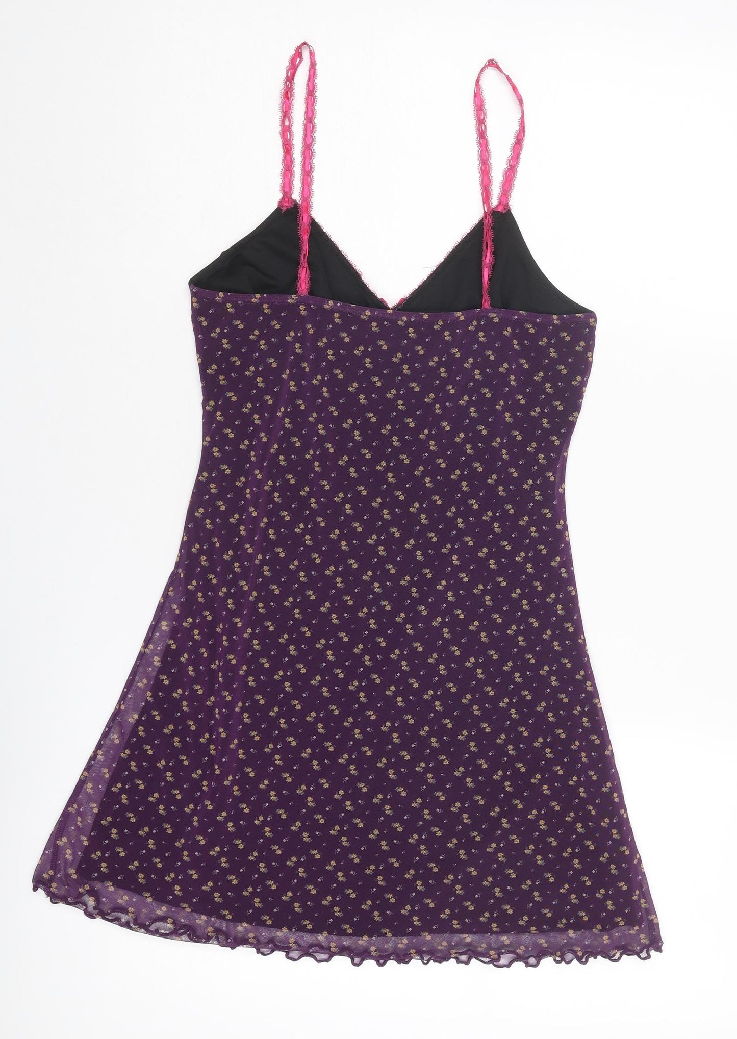 Urban Outfitters Womens Purple Floral Polyester A-Line Size S V-Neck Pullover