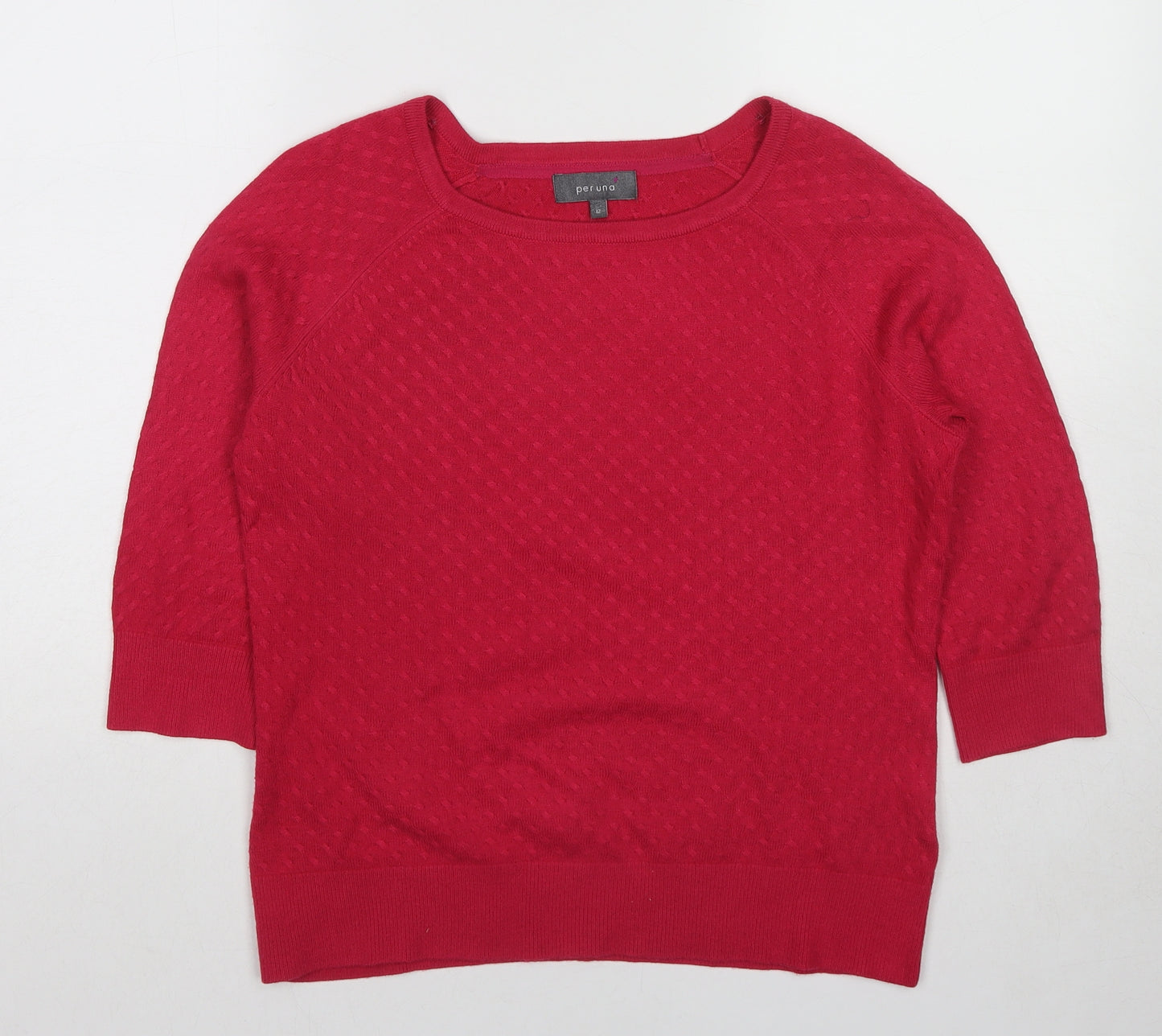 Per Una Womens Pink Round Neck Acrylic Pullover Jumper Size 12
