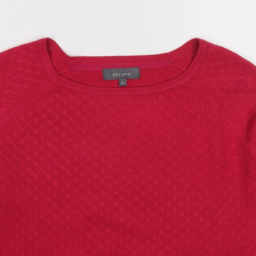 Per Una Womens Pink Round Neck Acrylic Pullover Jumper Size 12