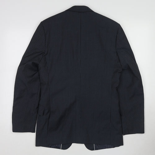 Urban Resistance Mens Blue Striped Polyester Jacket Suit Jacket Size 36 Regular