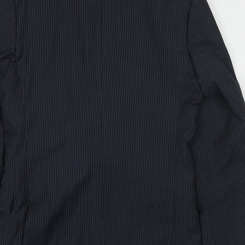 Urban Resistance Mens Blue Striped Polyester Jacket Suit Jacket Size 36 Regular