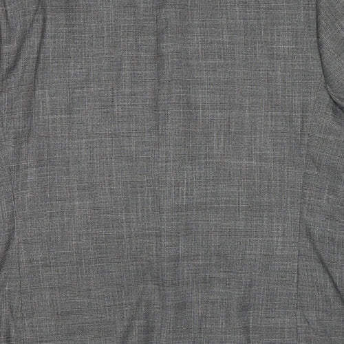Marks and Spencer Mens Grey Plaid Polyester Jacket Suit Jacket Size 44 Regular