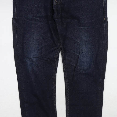 NEXT Mens Blue Cotton Straight Jeans Size 34 in L33 in Slim Button