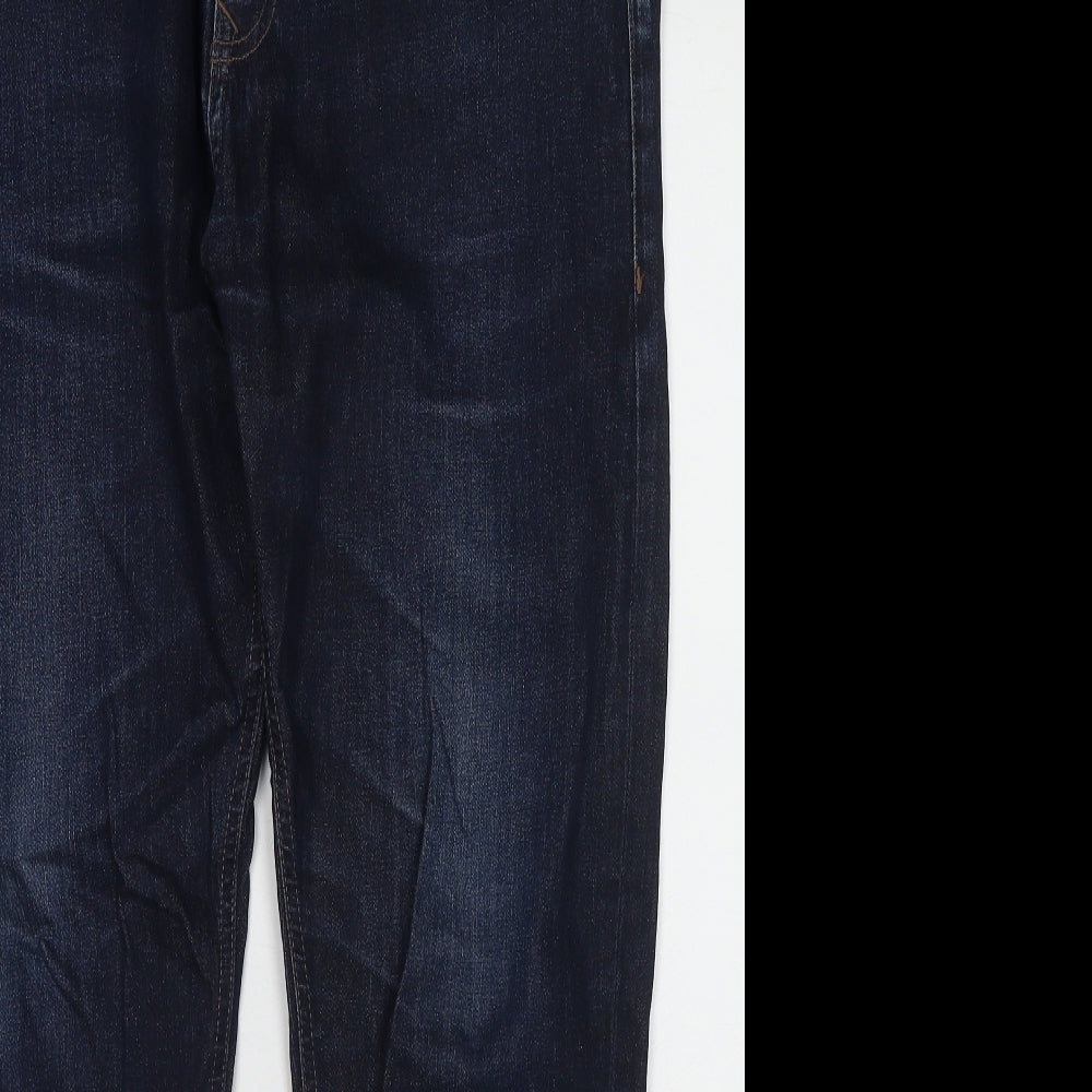 NEXT Mens Blue Cotton Straight Jeans Size 34 in L33 in Slim Button
