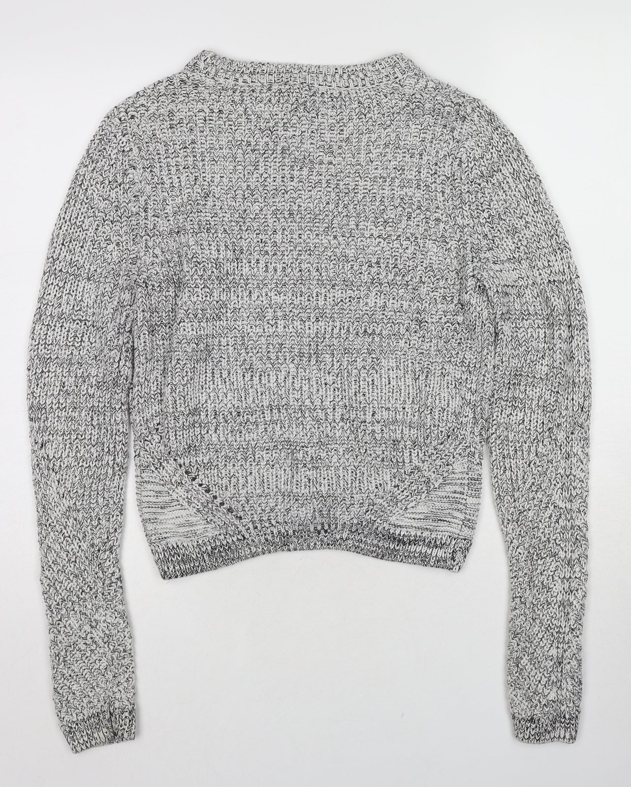 H&M Womens Grey Round Neck Acrylic Pullover Jumper Size S