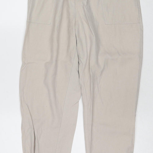 Miss Selfridge Womens Beige Viscose Trousers Size 8 Regular Zip
