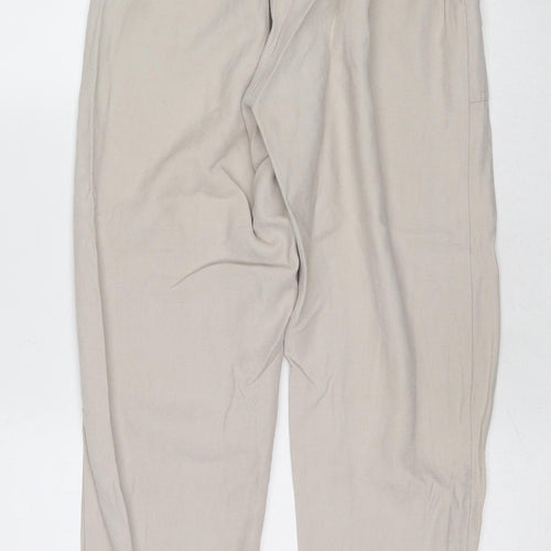 Miss Selfridge Womens Beige Viscose Trousers Size 8 Regular Zip