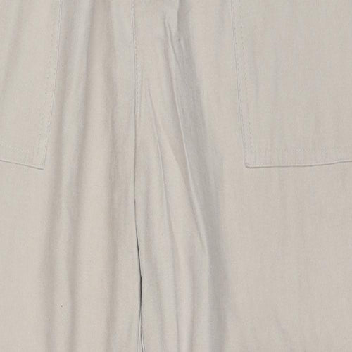 Miss Selfridge Womens Beige Viscose Trousers Size 8 Regular Zip