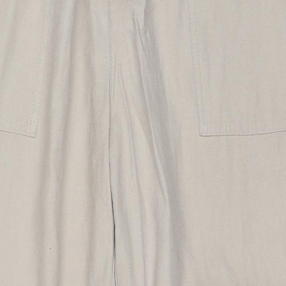 Miss Selfridge Womens Beige Viscose Trousers Size 8 Regular Zip