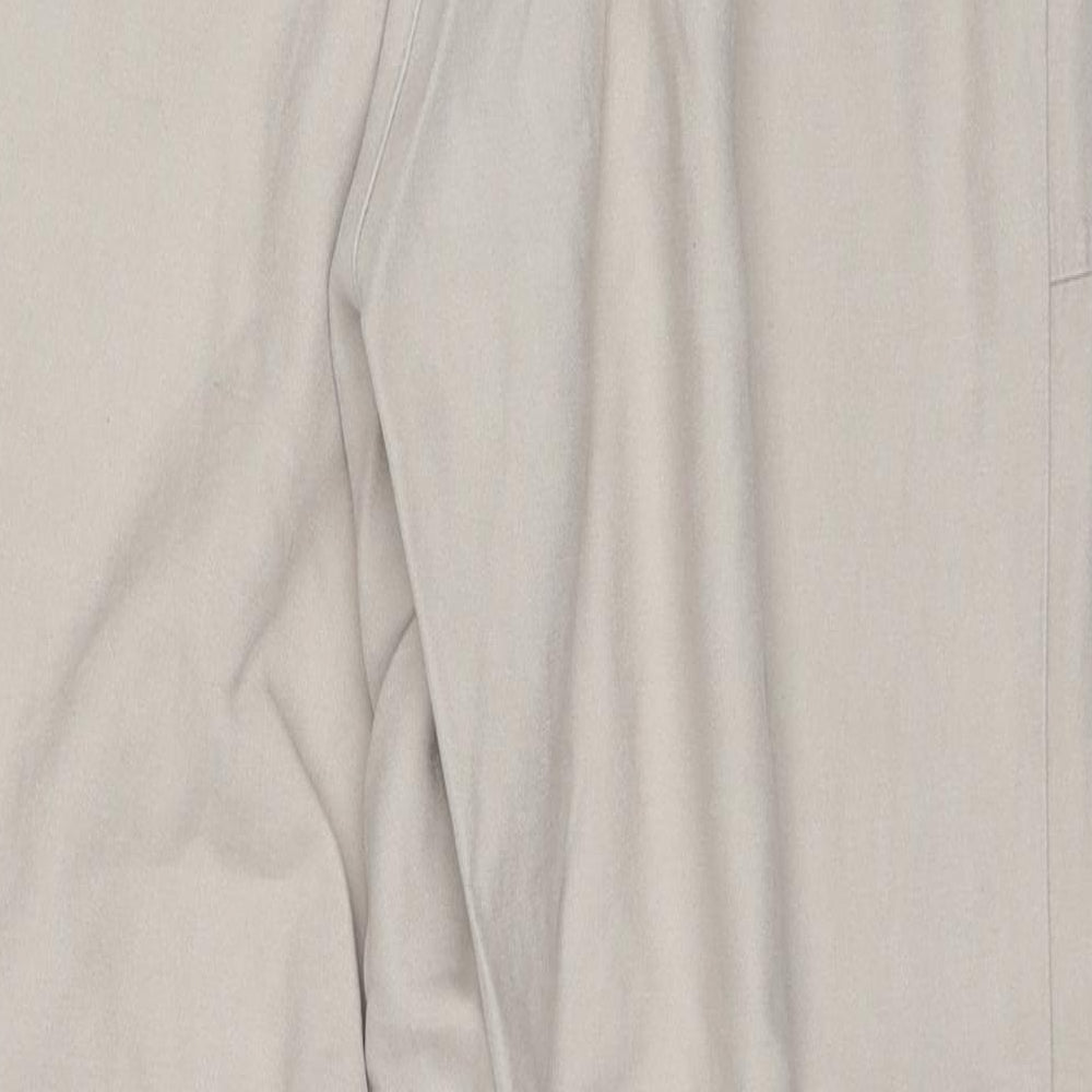 Miss Selfridge Womens Beige Viscose Trousers Size 8 Regular Zip