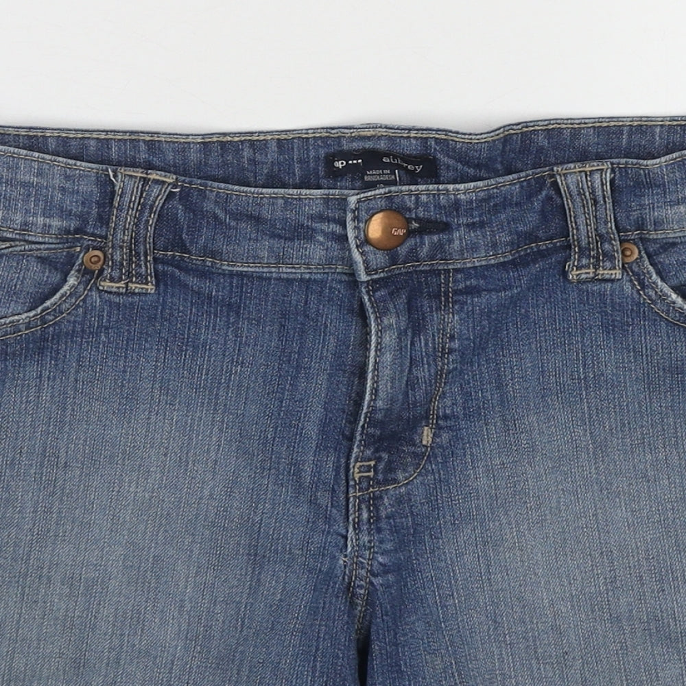 Gap Womens Blue Cotton Boyfriend Shorts Size 10 L5 in Regular Zip
