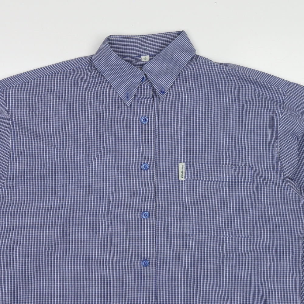 Ben Sherman Mens Blue Cotton Button-Up Size M Collared Button