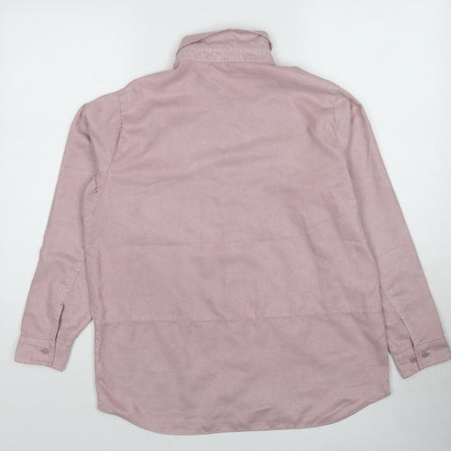 Marks and Spencer Womens Pink Polyester Basic Button-Up Size 12 Collared