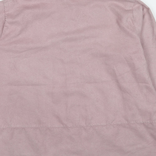 Marks and Spencer Womens Pink Polyester Basic Button-Up Size 12 Collared