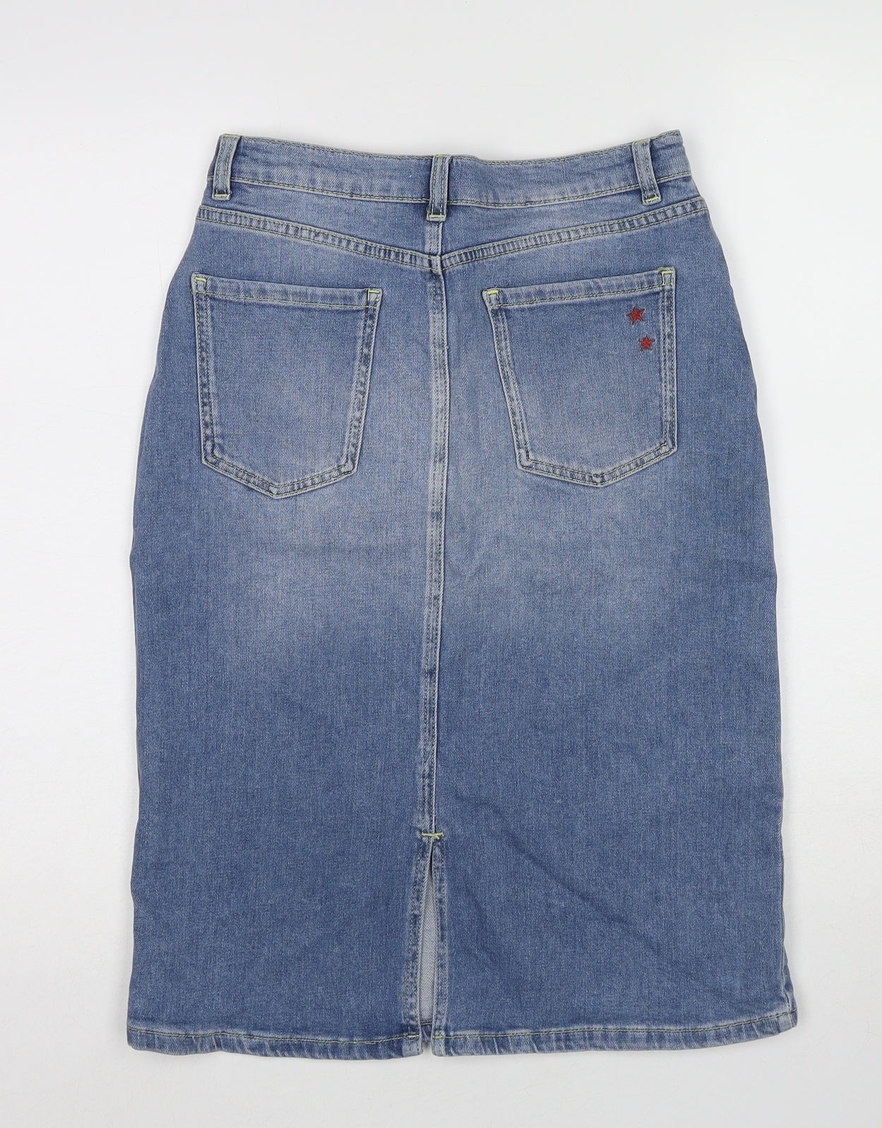 Khost Womens Blue Cotton Straight & Pencil Skirt Size 10 Zip