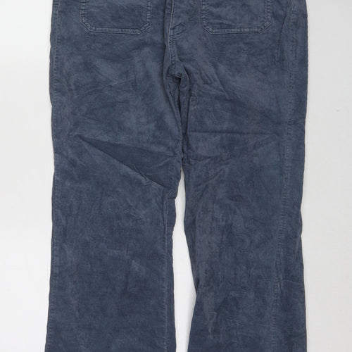 Marks and Spencer Womens Blue Cotton Trousers Size 16 Regular Zip